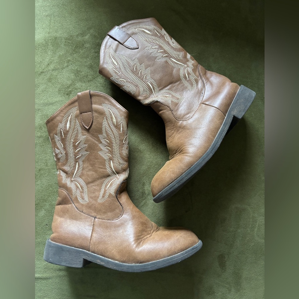 Brown Western Kids Cowboy Boots